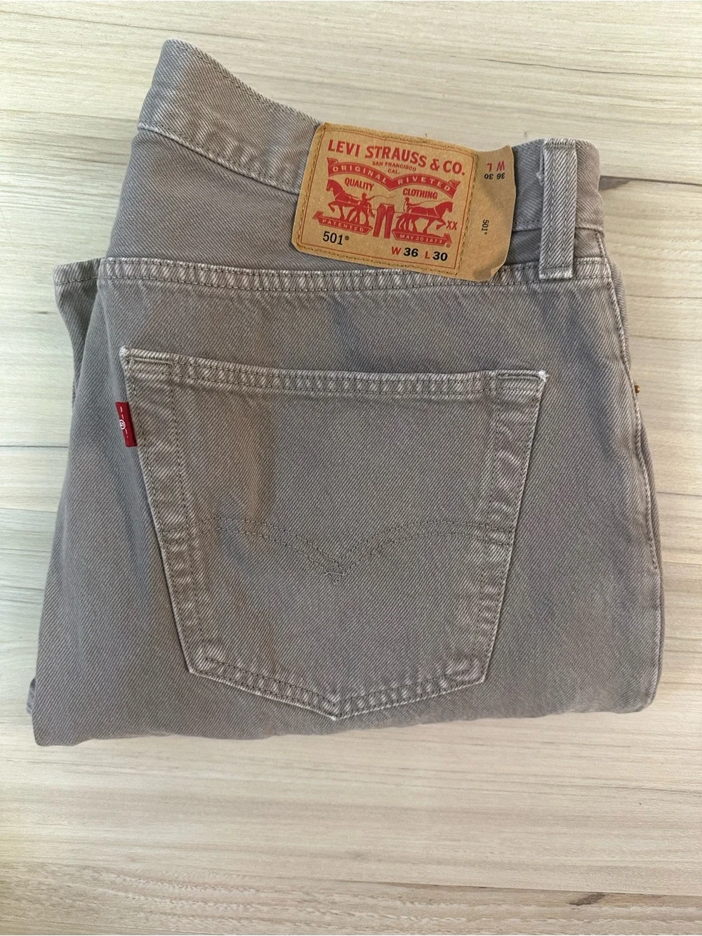 Levi’s 501 Original Fit Jeans Men’s 36x30 Gray Brown Button Fly